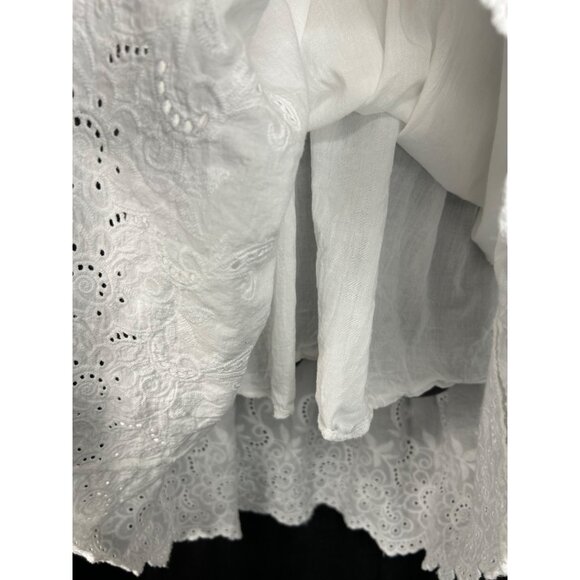 Made in Italy  Boho -chic -Romantic Doralisa White Cotton Eyelet Dress With Flar - Picture 11 of 14